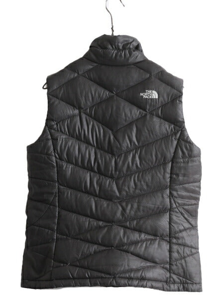 US企画 ノースフェイス ナイロン ダウン ベスト レディース M / The North Face フルジップ キルティング 550フィル アウトドア 重ね着 灰