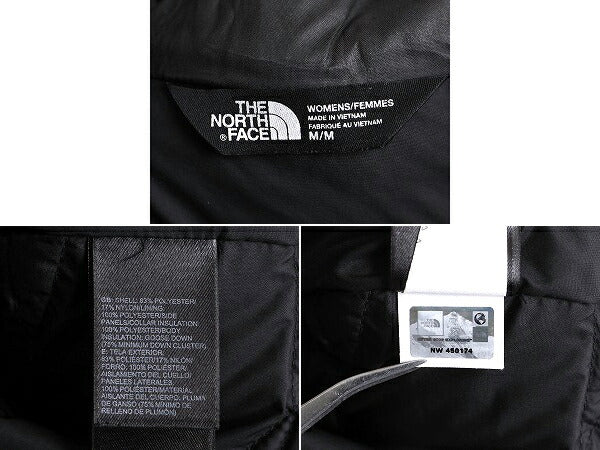 US企画 ノースフェイス ナイロン ダウン ベスト レディース M / The North Face フルジップ キルティング 550フィル アウトドア 重ね着 灰