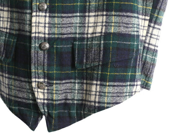70s USA製 ペンドルトン タータン チェック ウール べスト メンズ M 程 / 古着 PENDLETON 70年代 ヴィンテージ 重ね着 前開き ポケット付き