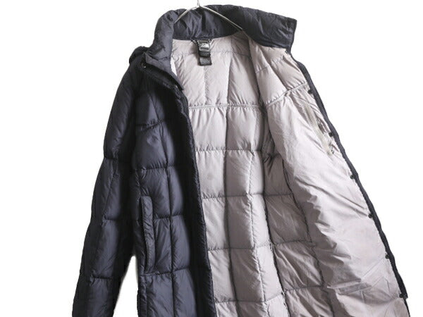 US企画 ノースフェイス ロング ダウン コート レディース XS 古着 The North Face アウトドア パーカー ナイロン ジャケット 600フィル 紺