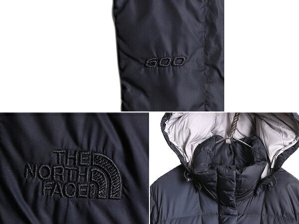 US企画 ノースフェイス ロング ダウン コート レディース XS 古着 The North Face アウトドア パーカー ナイロン ジャケット 600フィル 紺