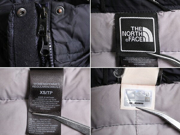 US企画 ノースフェイス ロング ダウン コート レディース XS 古着 The North Face アウトドア パーカー ナイロン ジャケット 600フィル 紺