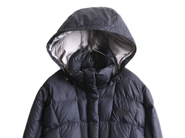 US企画 ノースフェイス ロング ダウン コート レディース XS 古着 The North Face アウトドア パーカー ナイロン ジャケット 600フィル 紺