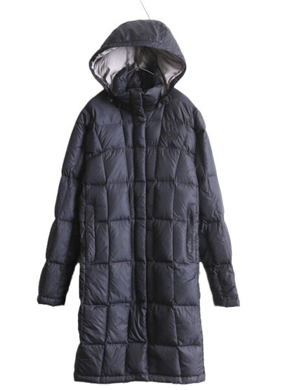 US企画 ノースフェイス ロング ダウン コート レディース XS 古着 The North Face アウトドア パーカー ナイロン ジャケット 600フィル 紺