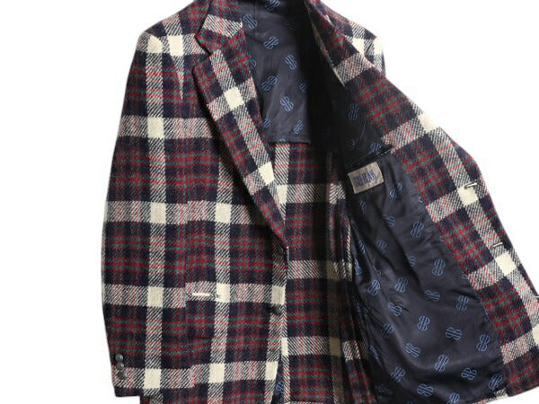 70s USA製 BILL BLASS チェック ツイード テーラード ジャケット メンズ L 程 70年代 ヴィンテージ ブレザー ウール マルチカラー トラッド