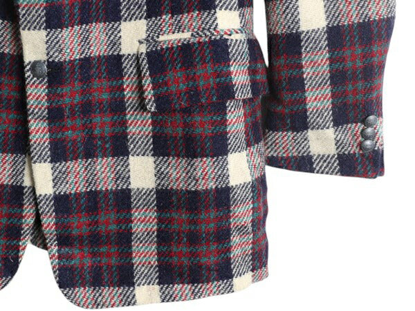 70s USA製 BILL BLASS チェック ツイード テーラード ジャケット メンズ L 程 70年代 ヴィンテージ ブレザー ウール マルチカラー トラッド
