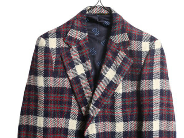 70s USA製 BILL BLASS チェック ツイード テーラード ジャケット メンズ L 程 70年代 ヴィンテージ ブレザー ウール マルチカラー トラッド