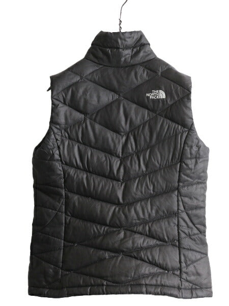 US企画 ノースフェイス ナイロン ダウン ベスト レディース S / The North Face フルジップ キルティング 550フィル アウトドア 重ね着 灰