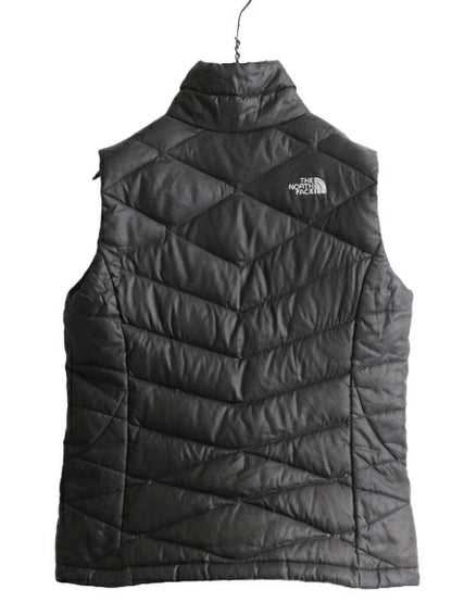 US企画 ノースフェイス ナイロン ダウン ベスト レディース S / The North Face フルジップ キルティング 550フィル アウトドア 重ね着 灰