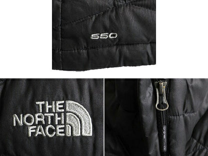 US企画 ノースフェイス ナイロン ダウン ベスト レディース S / The North Face フルジップ キルティング 550フィル アウトドア 重ね着 灰