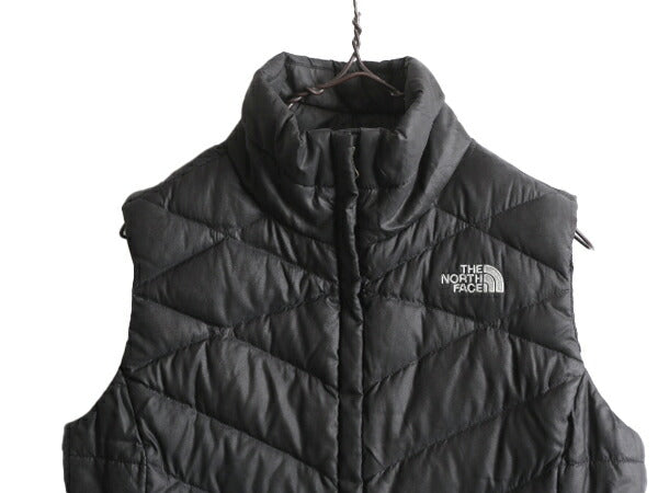 US企画 ノースフェイス ナイロン ダウン ベスト レディース S / The North Face フルジップ キルティング 550フィル アウトドア 重ね着 灰