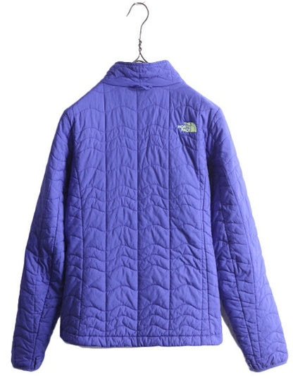 US企画 ノースフェイス 中綿 キルティング ナイロン ジャケット レディース S / 古着 The North Face ジャンパー フルジップ アウトドア 青