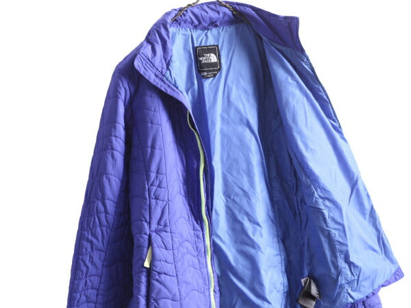 US企画 ノースフェイス 中綿 キルティング ナイロン ジャケット レディース S / 古着 The North Face ジャンパー フルジップ アウトドア 青