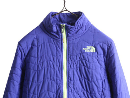 US企画 ノースフェイス 中綿 キルティング ナイロン ジャケット レディース S / 古着 The North Face ジャンパー フルジップ アウトドア 青