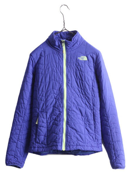 US企画 ノースフェイス 中綿 キルティング ナイロン ジャケット レディース S / 古着 The North Face ジャンパー フルジップ アウトドア 青