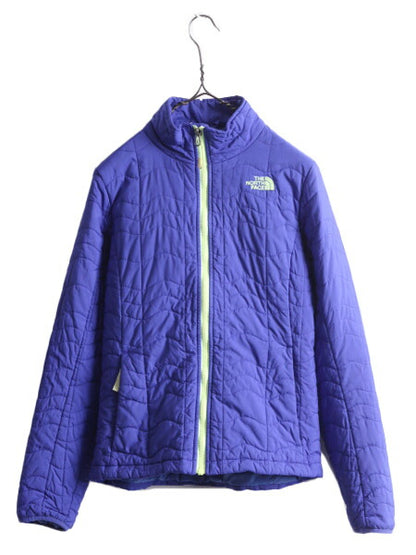 US企画 ノースフェイス 中綿 キルティング ナイロン ジャケット レディース S / 古着 The North Face ジャンパー フルジップ アウトドア 青