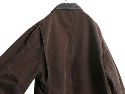US企画 カーハート リッジ コート メンズ XL CARHARTT ダック ジャケット ブルゾン ワーク 裏 ボア パイル フリース 廃盤 フルジップ 濃茶