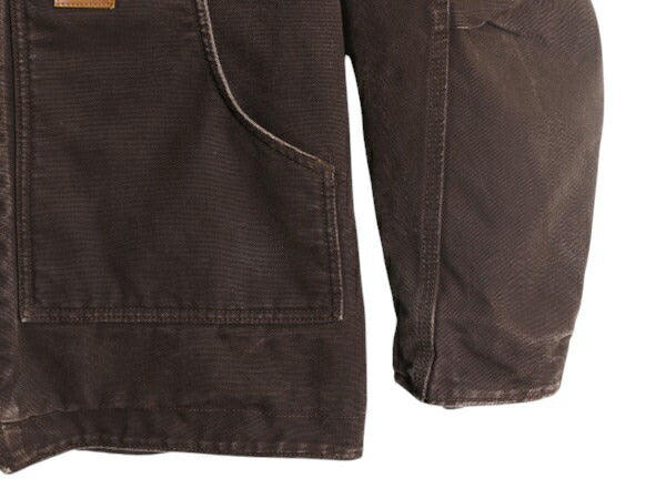 US企画 カーハート リッジ コート メンズ XL CARHARTT ダック ジャケット ブルゾン ワーク 裏 ボア パイル フリース 廃盤 フルジップ 濃茶