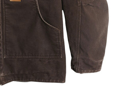 US企画 カーハート リッジ コート メンズ XL CARHARTT ダック ジャケット ブルゾン ワーク 裏 ボア パイル フリース 廃盤 フルジップ 濃茶