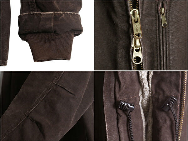 US企画 カーハート リッジ コート メンズ XL CARHARTT ダック ジャケット ブルゾン ワーク 裏 ボア パイル フリース 廃盤 フルジップ 濃茶
