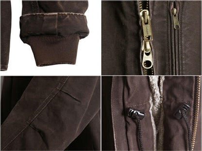 US企画 カーハート リッジ コート メンズ XL CARHARTT ダック ジャケット ブルゾン ワーク 裏 ボア パイル フリース 廃盤 フルジップ 濃茶