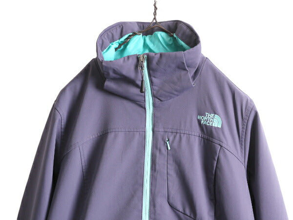 US企画 ノースフェイス APEX 中綿 ソフトシェル ジャケット レディース L 古着 The North Face エイペックス ナイロン ブルゾン マンパ 紫