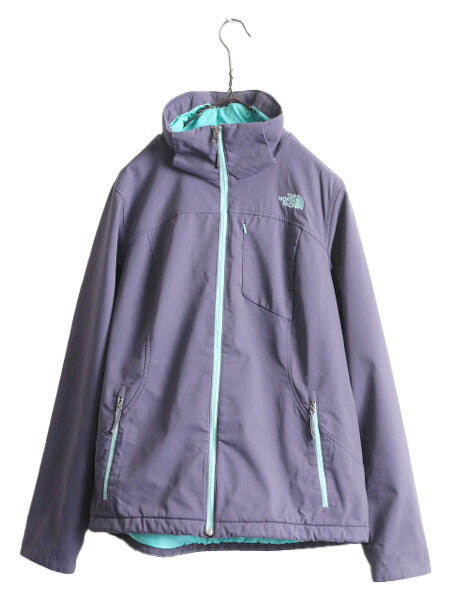 US企画 ノースフェイス APEX 中綿 ソフトシェル ジャケット レディース L 古着 The North Face エイペックス ナイロン ブルゾン マンパ 紫