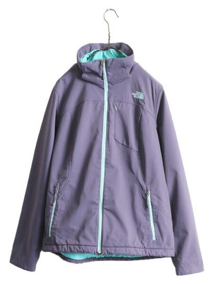 US企画 ノースフェイス APEX 中綿 ソフトシェル ジャケット レディース L 古着 The North Face エイペックス ナイロン ブルゾン マンパ 紫