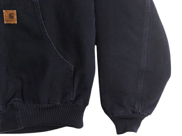 US企画 カーハート アクティブ ジャケット メンズ XL / CARHARTT ダック パーカー 中綿 キルティング ライナー ワーク フルジップ 企業 紺
