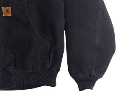 US企画 カーハート アクティブ ジャケット メンズ XL / CARHARTT ダック パーカー 中綿 キルティング ライナー ワーク フルジップ 企業 紺
