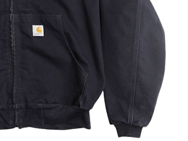 USA製 カーハート アクティブ ジャケット メンズ XL 程/ CARHARTT ダック メッシュ ライナー パーカー ブルゾン フルジップ 企業 ネイビー