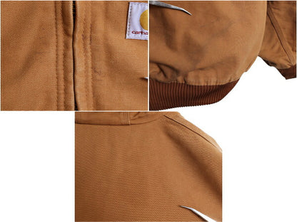 US企画 USA製 カーハート アクティブ ジャケット メンズ XL / CARHARTT ダック パーカー 中綿 キルティング ライナー ワーク フルジップ 茶