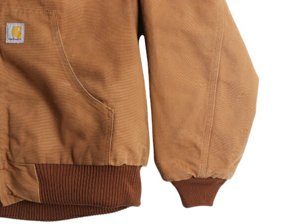 US企画 USA製 カーハート アクティブ ジャケット メンズ XL / CARHARTT ダック パーカー 中綿 キルティング ライナー ワーク フルジップ 茶