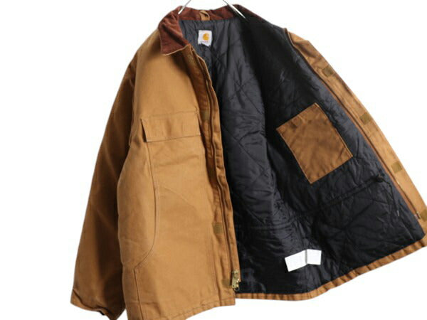 US企画 カーハート トラディショナル コート メンズ XL ブラウン ダック ジャケット ブルゾン 中綿 キルティング ライナー 大きいサイズ 茶