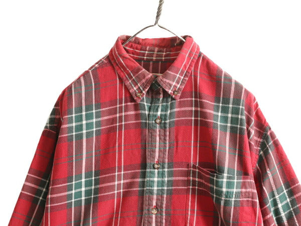90s エディーバウアー チェック ボタンダウン フランネル シャツ メンズ L 古着 90年代 オールド Eddie Bauer アウトドア ネルシャツ ネル