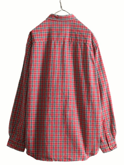 90s エディーバウアー チェック ボタンダウン シャツ メンズ XL / 古着 90年代 オールド Eddie Bauer コットン ポケット付き 大きいサイズ