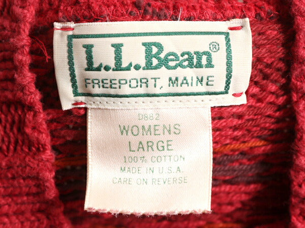 80s USA製 エルエルビーン フェアアイル コットン ニット セーター レディース L / ヴィンテージ LLBEAN ノルディック LLビーン ハイネック