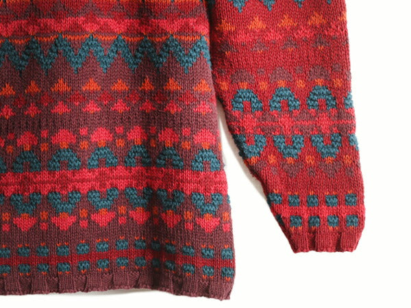 80s USA製 エルエルビーン フェアアイル コットン ニット セーター レディース L / ヴィンテージ LLBEAN ノルディック LLビーン ハイネック