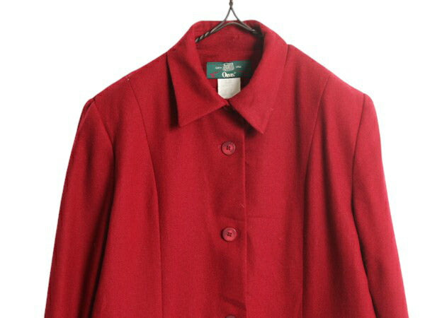 90s USA製 オービス ウール ジャケット レディース L 程 古着 オールド ORVIS ハーフ コート テーラード ブレザー アウトドア ワインレッド