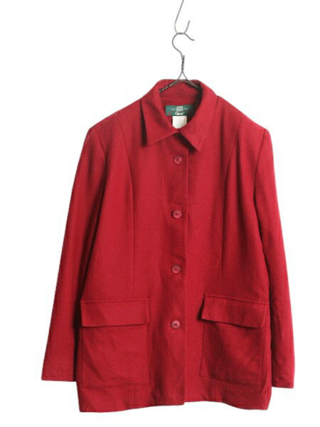 90s USA製 オービス ウール ジャケット レディース L 程 古着 オールド ORVIS ハーフ コート テーラード ブレザー アウトドア ワインレッド