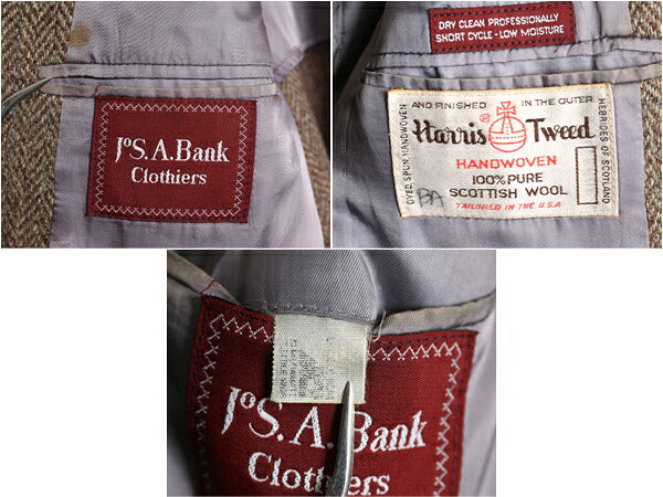 80s USA製 Jos.A.Bank ハリスツイード テーラード ジャケット メンズ M 古着 80年代 ヴィンテージ ツイード ウール ブレザー マルチカラー