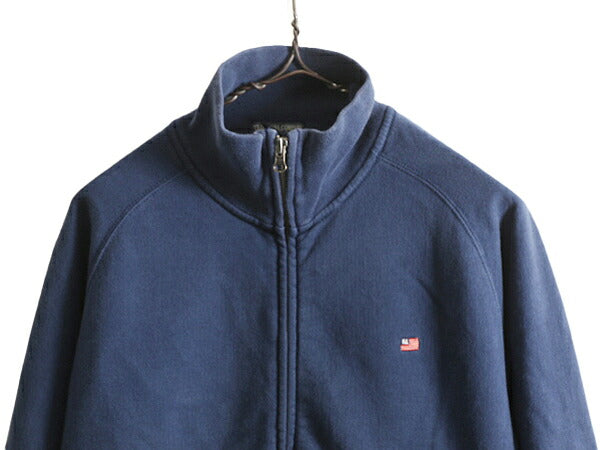 ラルフローレン スウェット トラック ジャケット メンズ S 古着 POLO JEANS ポロ フルジップ トレーナー ジャージ ブルゾン 星条旗 裏起毛