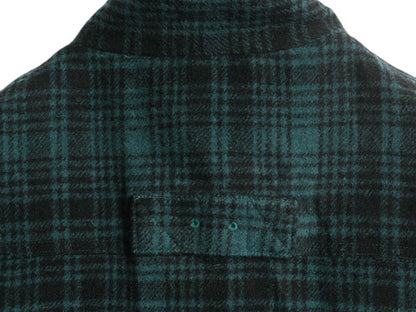 エルエルビーン チェック ウール ベスト メンズ L / LLBEAN 裏 ボア パイル フリース ライナー付き フルジップ ハイネック 重ね着 ツートン