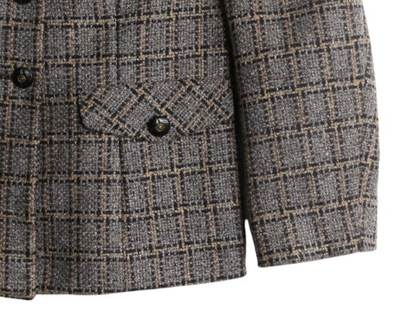 デッドストック 90s USA製 ペンドルトン テーラード ジャケット レディース S 新品 オールド PENDLETON ウール ブレザー チェック ツイード