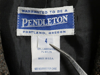 デッドストック 90s USA製 ペンドルトン テーラード ジャケット レディース S 新品 オールド PENDLETON ウール ブレザー チェック ツイード