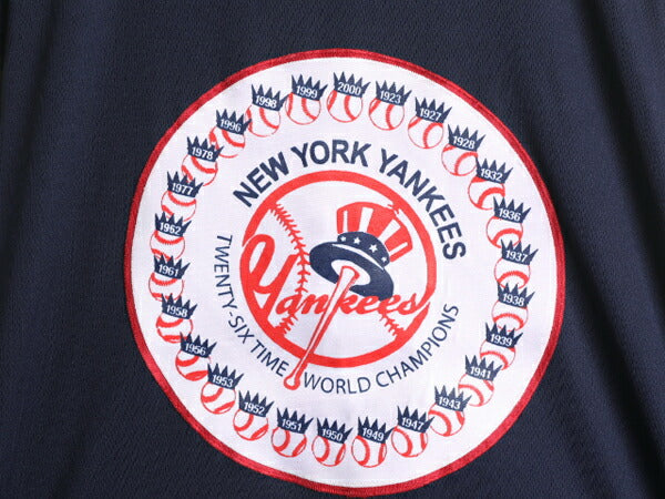 00s MLB ヤンキース ジャージ スタジャン メンズ L / 00年代 オールド ジャケット ライナー付き スタジアム ジャンパー 大リーグ ブルゾン