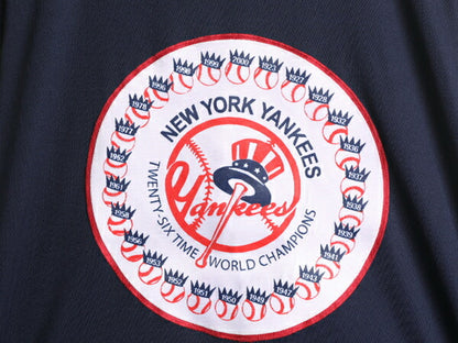 00s MLB ヤンキース ジャージ スタジャン メンズ L / 00年代 オールド ジャケット ライナー付き スタジアム ジャンパー 大リーグ ブルゾン