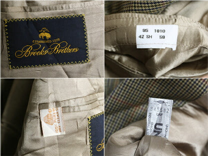 90s USA製 ブルックスブラザーズ テーラード ジャケット メンズ L 程 90年代 オールド Brooks Brothers ブレザー ウール チェック トラッド
