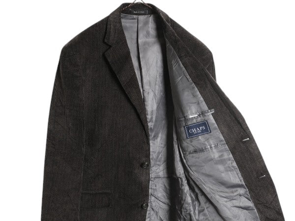 チャップス ラルフローレン 太畝 コーデュロイ テーラード ジャケット メンズ M 程/ 古着 CHAPS ポロ ブレザー ヘリンボーン トラッド 灰