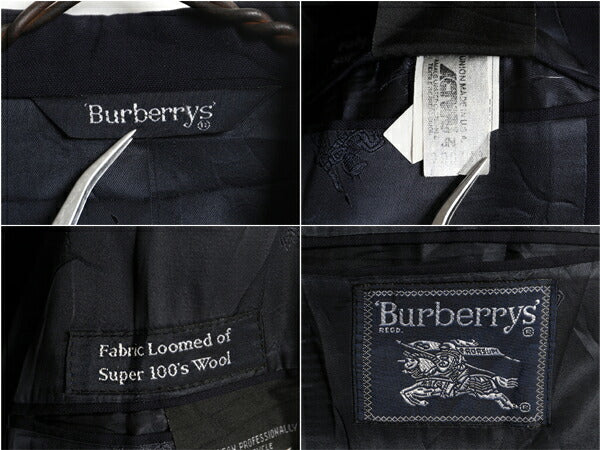 90s USA製 BURBERRYS PRORSUM ダブルブレスト テーラード ジャケット メンズ L 程 オールド バーバリー プローサム ブレザー 紺ブレ ウール